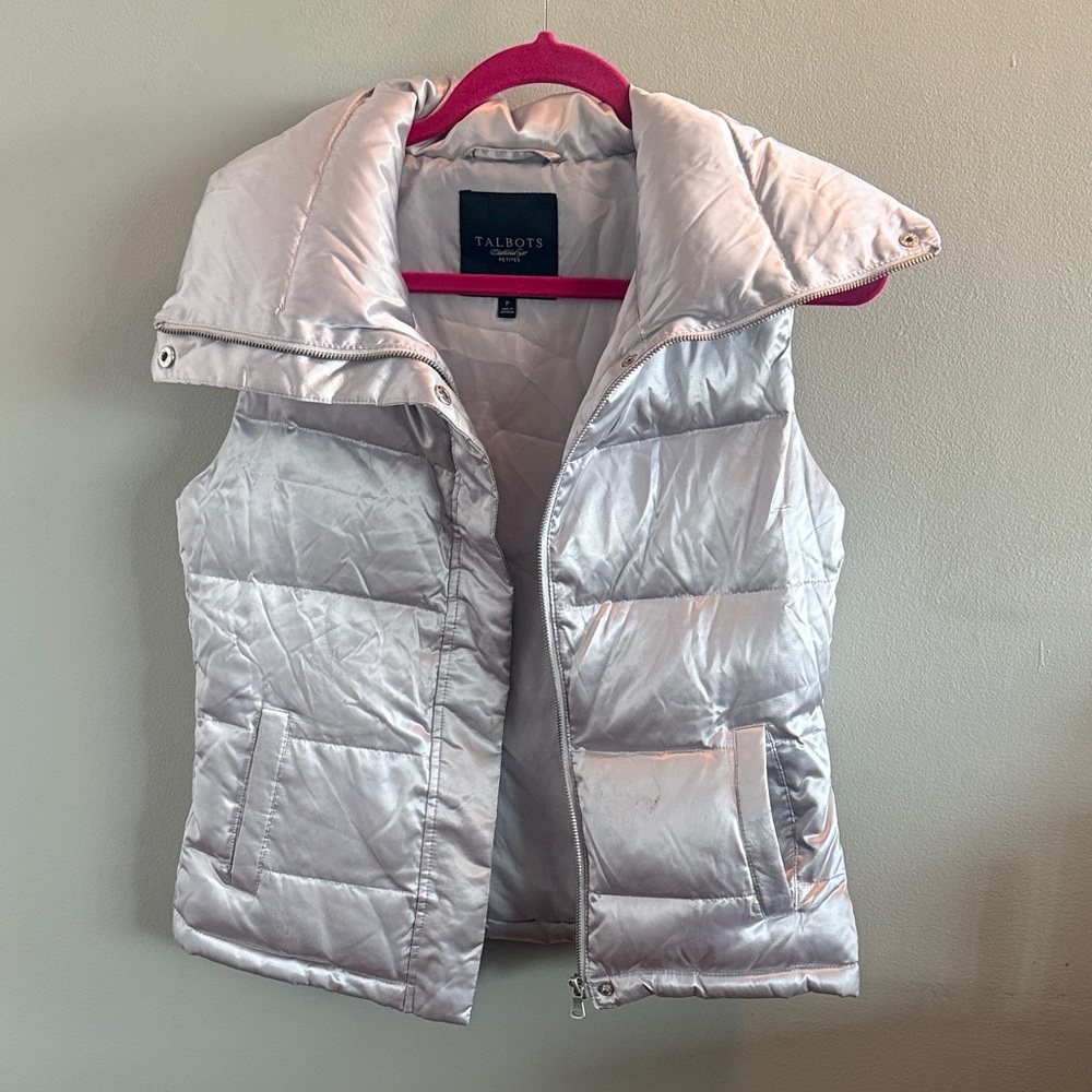 Talbots Women's Shimmering Silver Vest